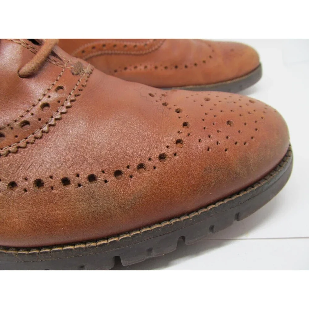 Cole Haan ZeroGrand  Mens Brown Leather Wingtip Oxfords Size US 12 M